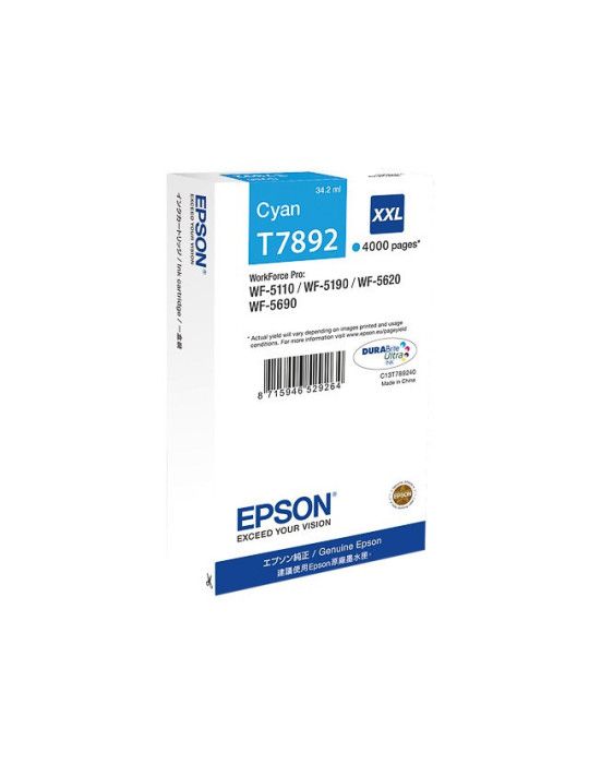 Inktpatroon Epson T7892XXL Cyaan